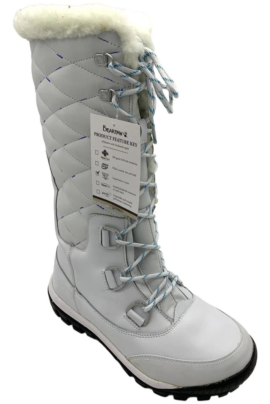 BEARPAW Women's Isabella Water Proof Snow Boots White - Medium